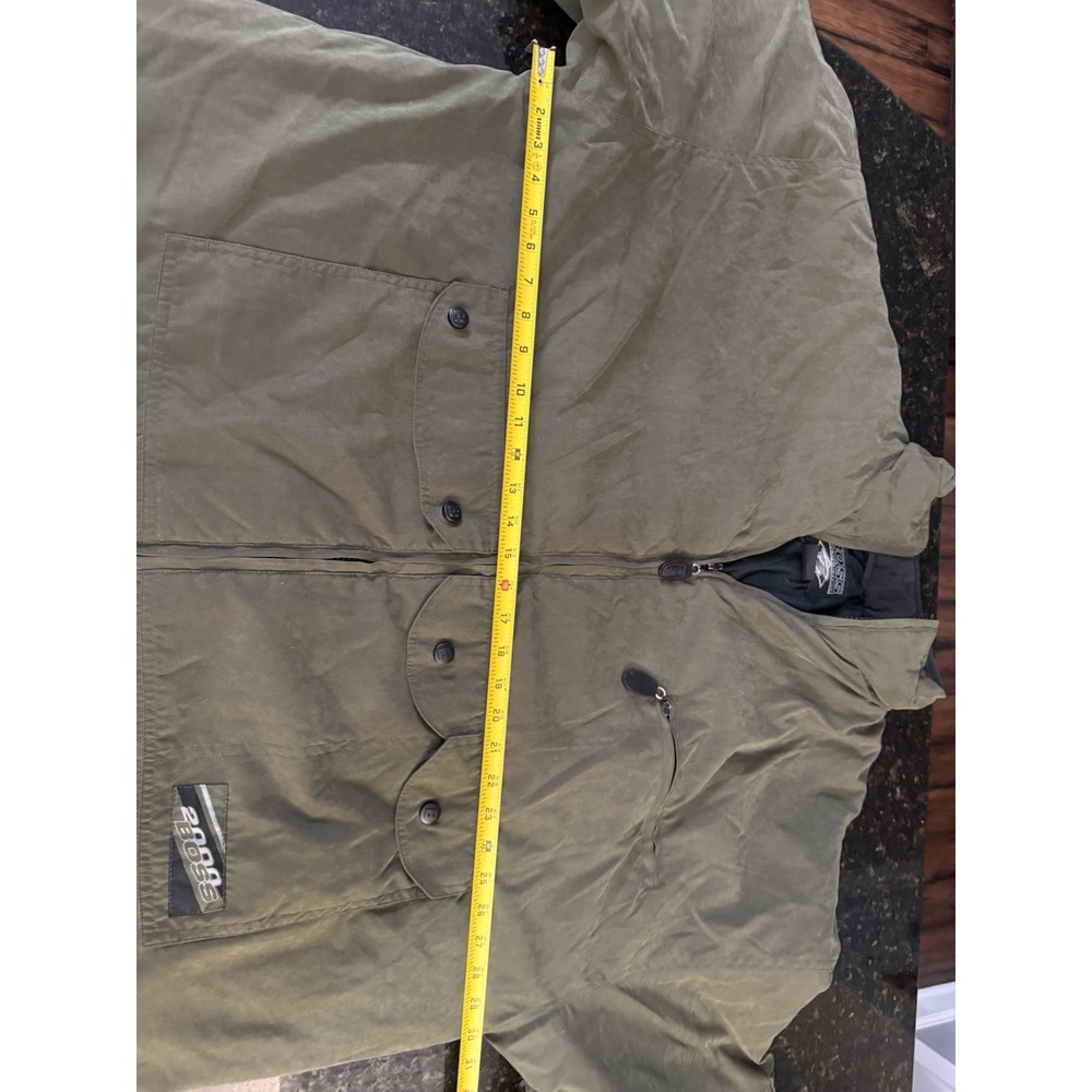 Vintage Boss By IG Designs XXL 90s Y2K Olive Green Puffer Oversized Jacket - Picture 7 of 11